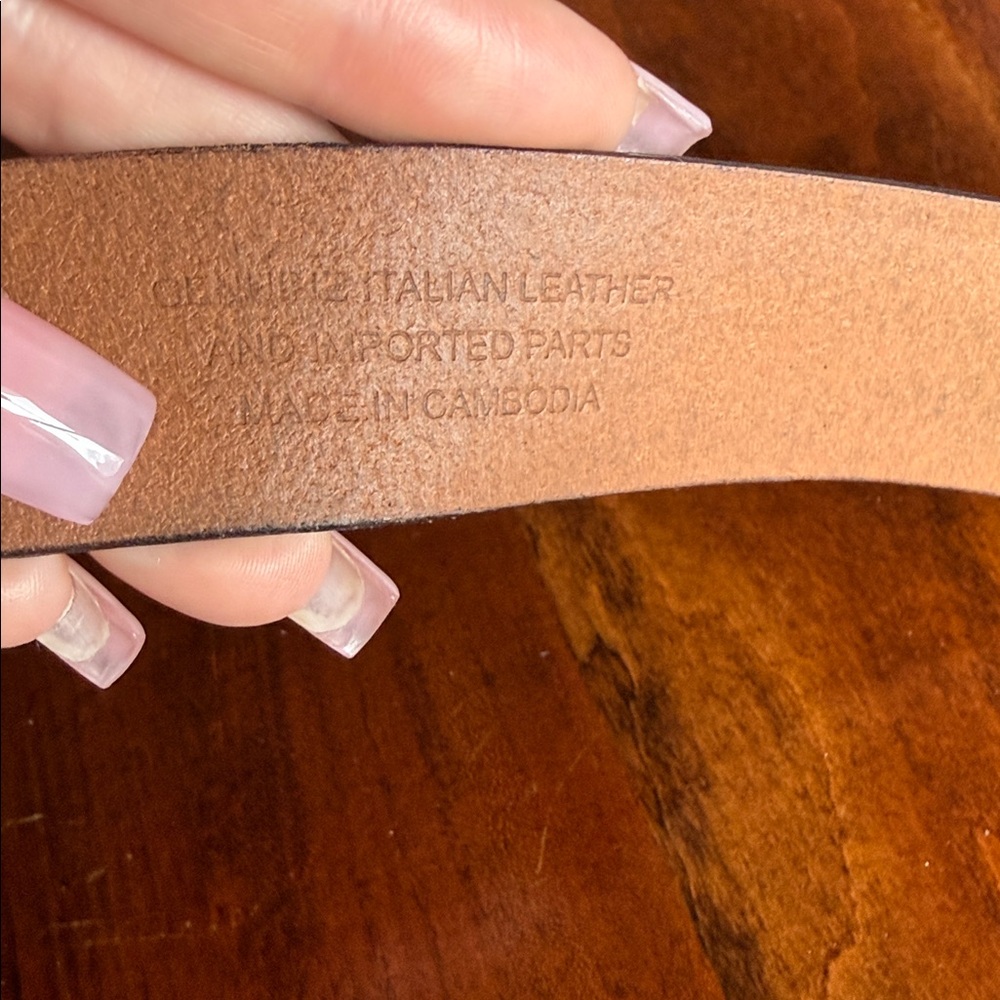 Madewell Brown with Gold Hardwear Leather Belt XXL - Picture 7 of 7